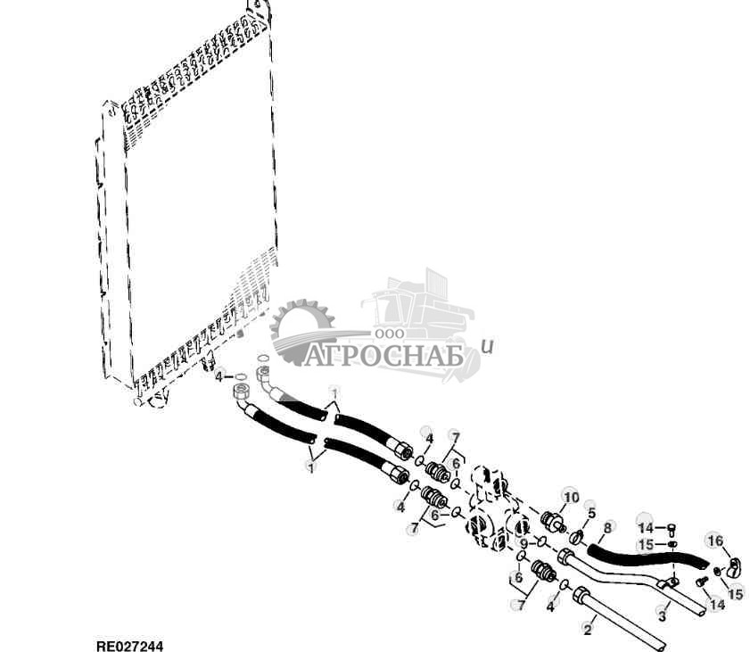 ТРУБОПРОВОДЫ ОХЛАДИТЕЛЯ ГИДРАВЛИЧЕСКОГО МАСЛА 